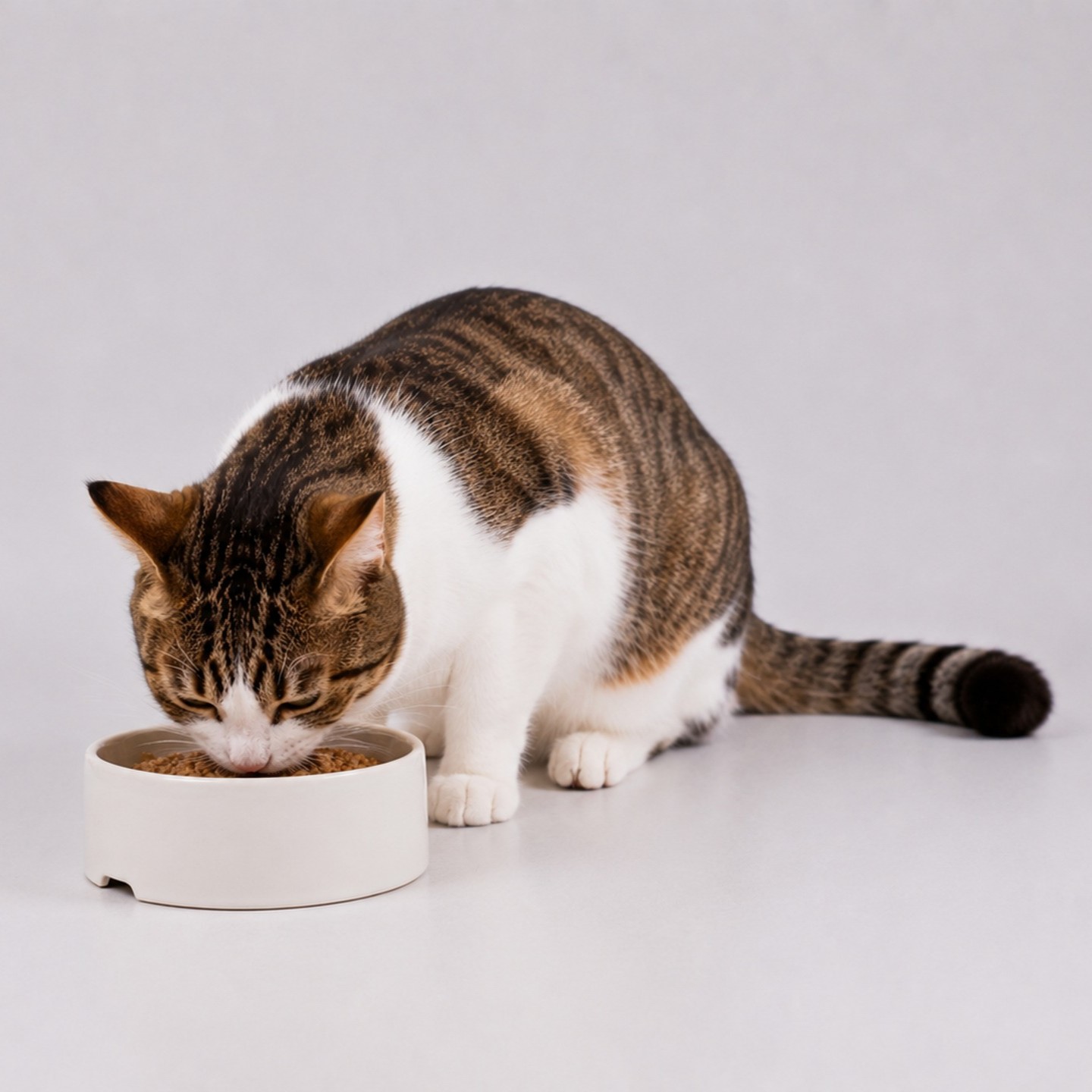 Cat eating from a bowl - Star Milling Co.